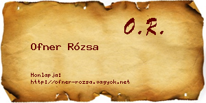 Ofner Rózsa névjegykártya